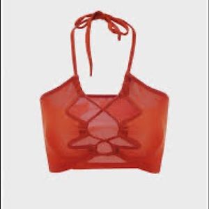 Reddish brown y2k halter top
